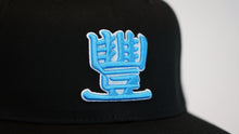Load image into Gallery viewer, JMT - Custom Sky Blue/Black/White - Snapback Hat
