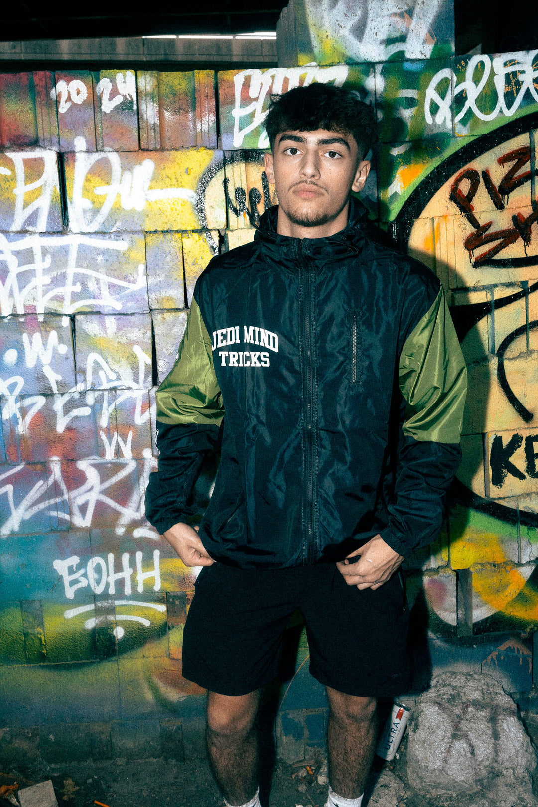 Jedi Mind Tricks - Athletic College Alt. - Black/Army Green/White GSM Full-Zip Jacket