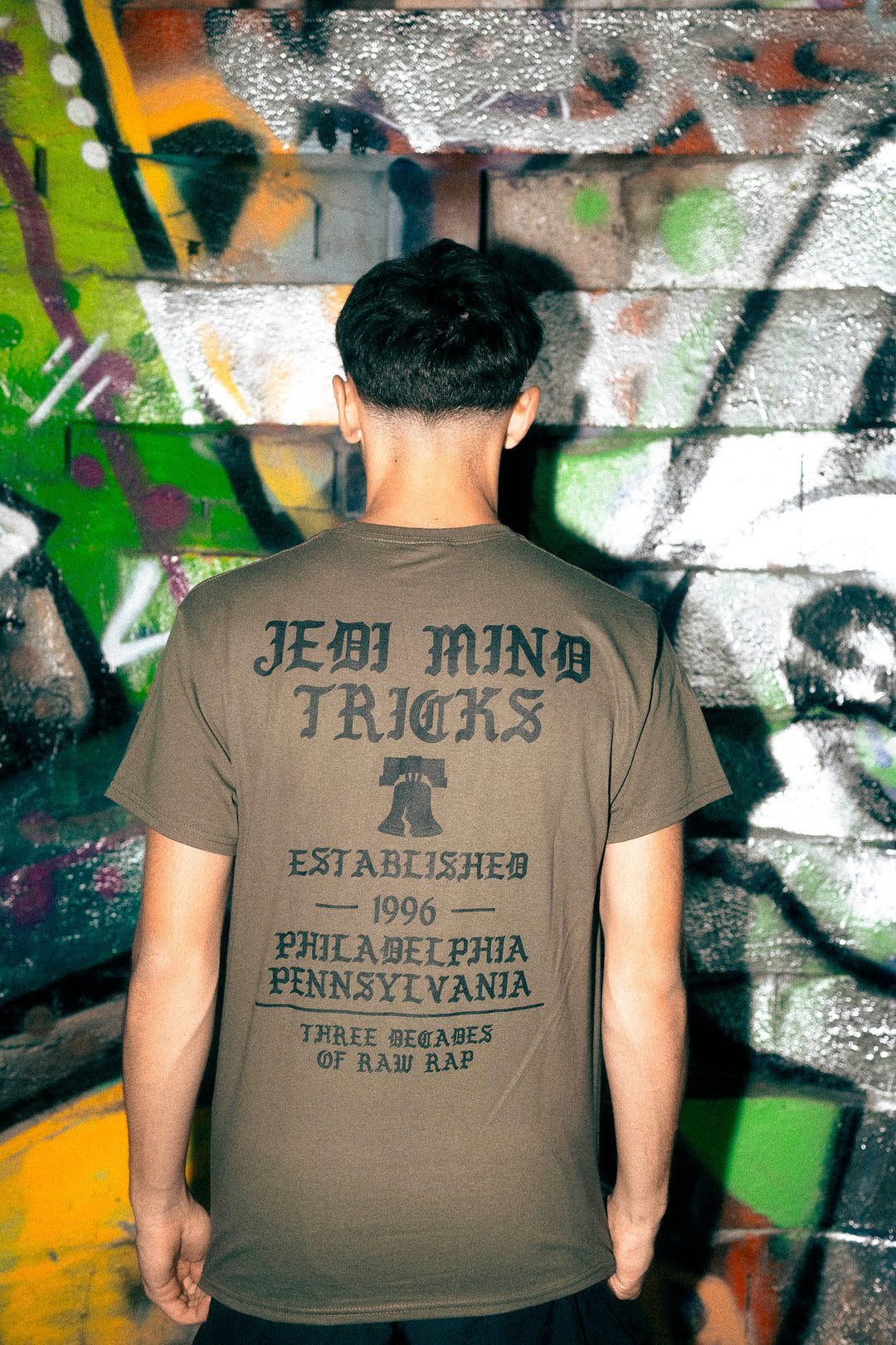 Jedi Mind Tricks - Gothic 3 Decades - Black Ink on Fatigue Green Tee