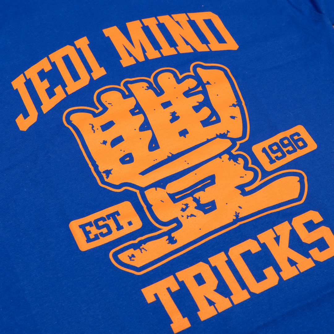 Jedi Mind Tricks - Athletic College Alt - Orange Ink on Royal Blue Tee