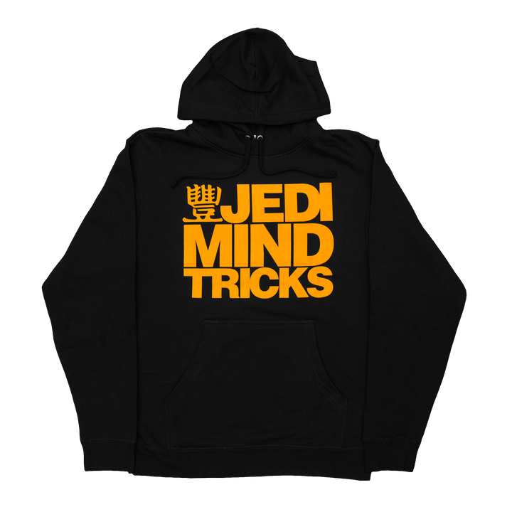 Jedi Mind Tricks - Stacked Logo - Orange Ink on Black Hoodie