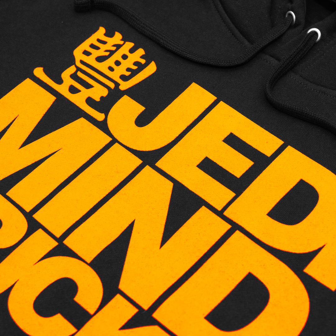 Jedi Mind Tricks - Stacked Logo - Orange Ink on Black Hoodie
