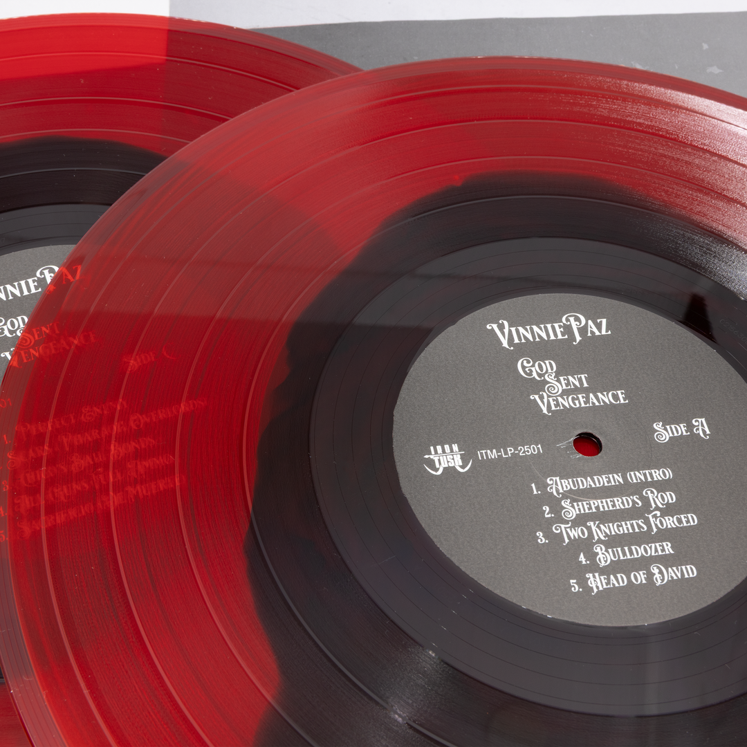 Vinnie Paz "God Sent Vengeance" - Ruby & Black Color in Color Effect 2LP (JMTstore.com exclusive)