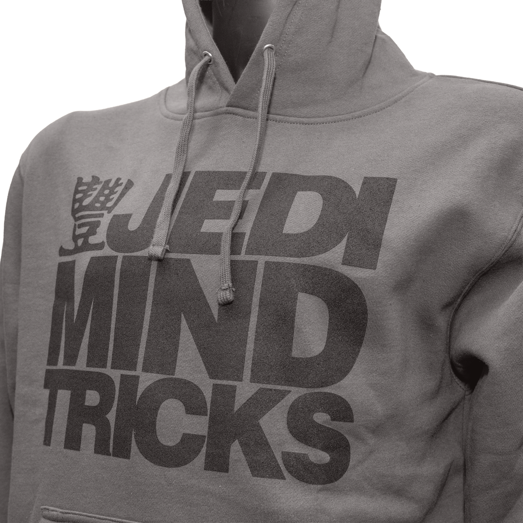 Mannequin shot of JMT Stacked Logo Hoodie Black on Charcoal