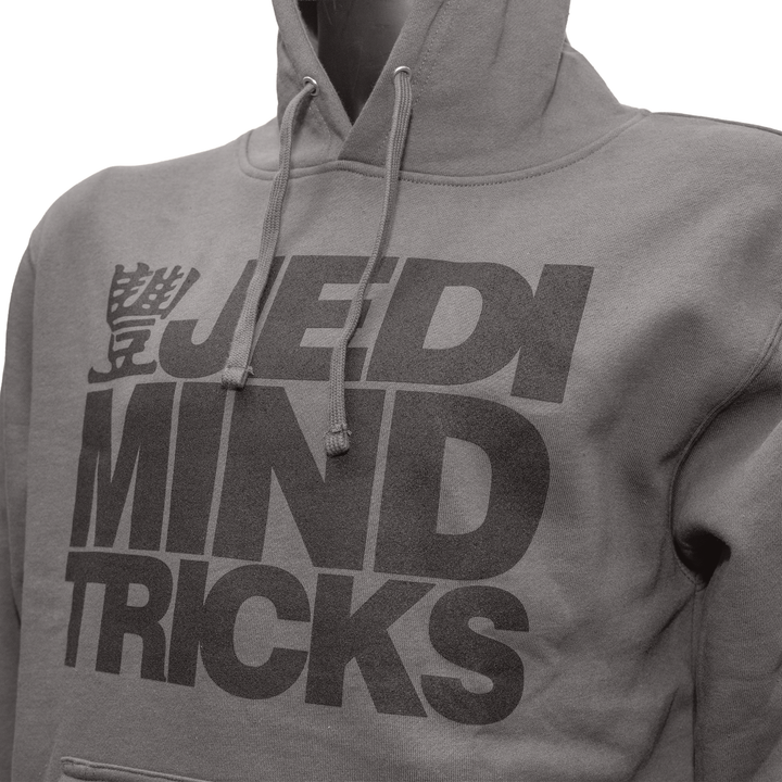 Mannequin shot of JMT Stacked Logo Hoodie Black on Charcoal